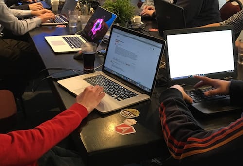 Participants coding during training